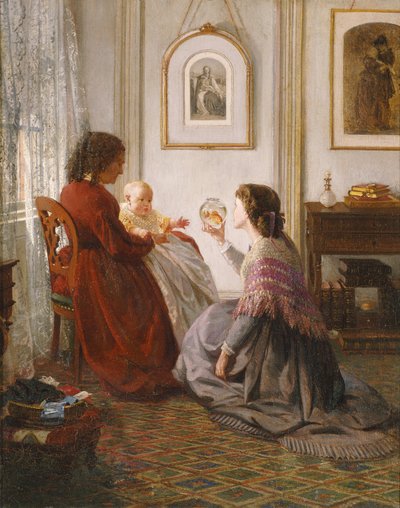 祖母、母親と赤ちゃんがいるシャタック家、1865年 作： Aaron Draper Shattuck