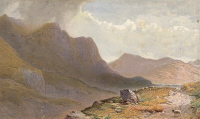 北ウェールズ、ナント・フランゴンの頭、カペル・クルグとリン・オグウェンの間の風景（クロモリト）。 作： Aaron Edwin Penley