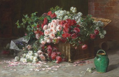 バラのバスケット、1890年頃（キャンバスに油彩） 作： Abbott Fuller Graves