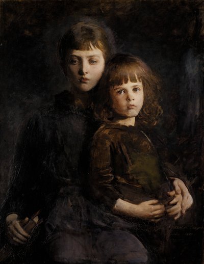メアリーとジェラルド・セイヤーの兄弟姉妹、1889年。 作： Abbott Handerson Thayer