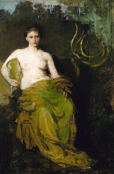 ハーフドレープフィギュア、約。 1885年。 作： Abbott Handerson Thayer