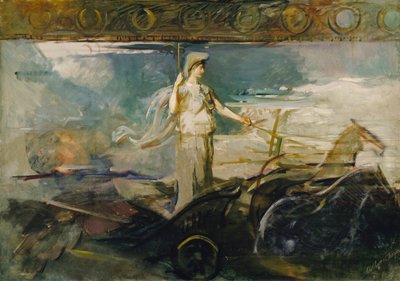 戦車に乗ったミネルバ 作： Abbott Handerson Thayer