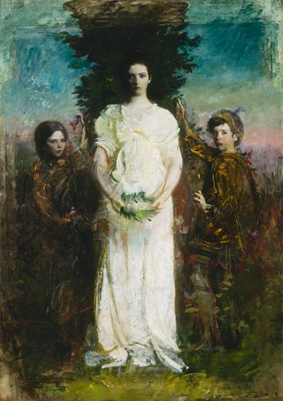 私の子供たち（メアリー、ジェラルド、グラディス・セイヤー） 作： Abbott Handerson Thayer