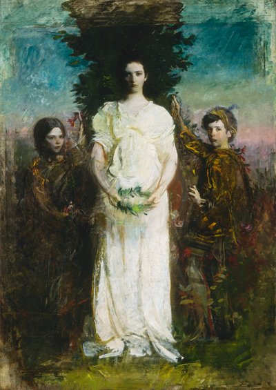 私の子供たち メアリー、ジェラルド、グラディス・セイヤー、カリフォルニア州。 1897年。 作： Abbott Handerson Thayer