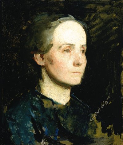 女性ミス ガートルード ブローデの肖像、カリフォルニア州。 1881年。 作： Abbott Handerson Thayer
