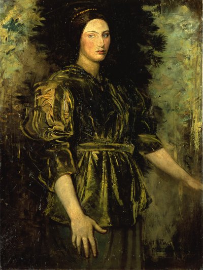 グリーンベルベットの女、1918年 作： Abbott Handerson Thayer