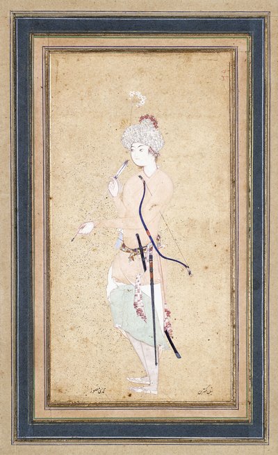 若いアーチャー、c。 1580 作： Abd Allah Musawwir