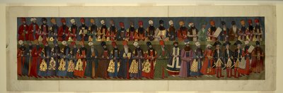 または。 1241年 ニガリスタン宮殿のアブダラ・カーン作の大壁画の縮小版の細部 作： Abdallah (after) Khan