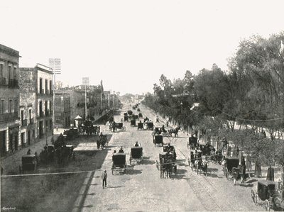 フアレス アベニュー、メキシコシティ、メキシコ、1895 年。 作： Abel Briquet