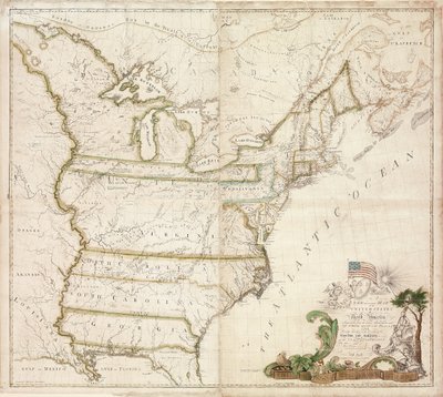 アメリカ初の全国地図、1784 作： Abel Buell
