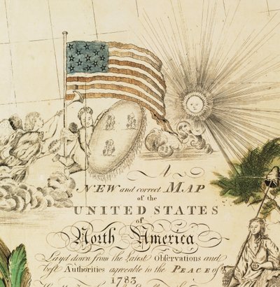アメリカ初の全国地図、1784 作： Abel Buell