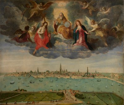 1600年のアントワープとフラームス・フーフト、1600年頃（パネルに油彩） 作： Abel Grimmer or Grimer
