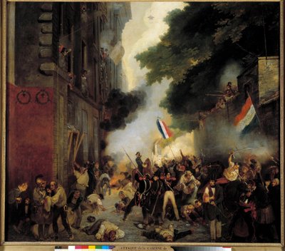 1830 年の革命のエピソード、7 月の日: 7 月 29 日のバビロン通りの兵舎の攻撃 作： Abel Lordon
