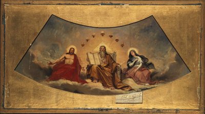 永遠の父、キリスト、聖母マリア 1838年頃（油彩・カンヴァス） 作： Abel de Pujol