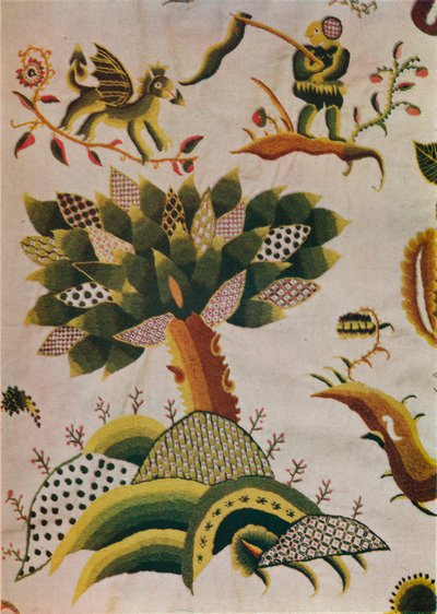 「イギリスの乗組員の仕事のベッドカーテンの詳細」、c1680 作： Abigail Pett