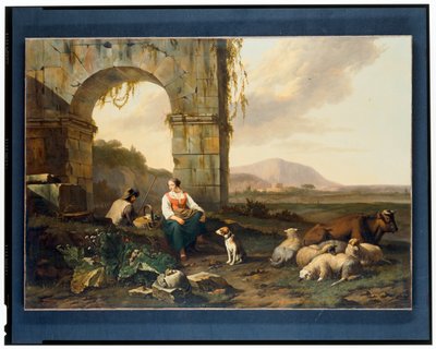 羊飼いのいるイタニリアの風景 作： Abraham Jansz Begeyn