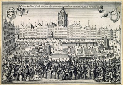 ケルンのオールドマーケット1660 作： Abraham Aubry