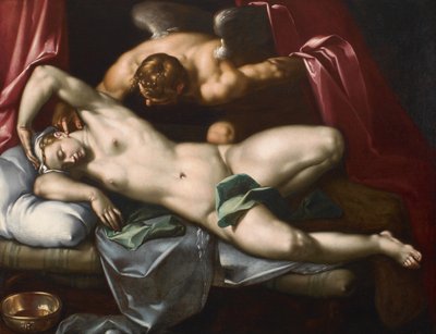 夜のプシュケを訪ねるキューピッド 1590年頃 作： Abraham Bloemaert