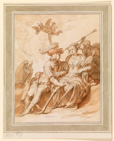 死と恋人-「ヴァニタス」の寓意、1620年-1630年頃 作： Abraham Bloemaert