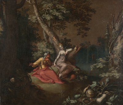 Vertumnus と Pomona のある風景 作： Abraham Bloemaert