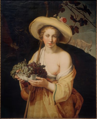 ブドウを持った羊飼い 作： Abraham Bloemaert