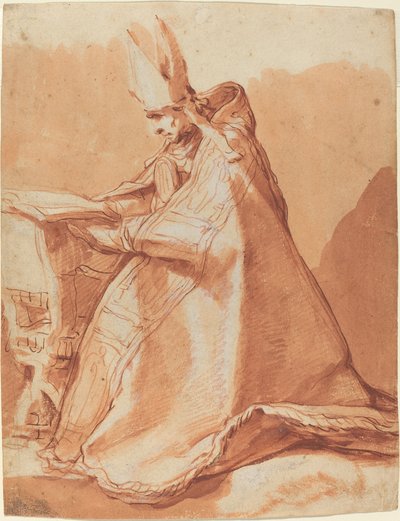 座っている司教 作： Abraham Bloemaert