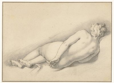 横になっている女性の裸体の研究 作： Abraham Bloemaert