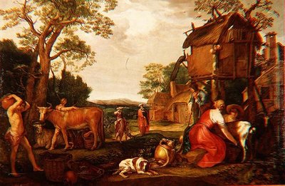 ハガルとイシュマエルの追放 作： Abraham Bloemaert