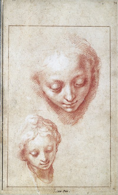 聖母の頭に関する二つの研究 作： Abraham Bloemaert