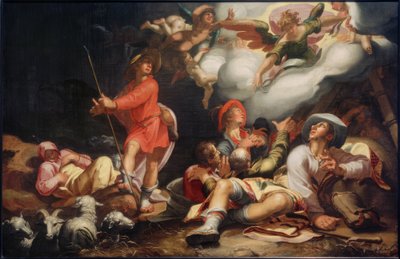 羊飼いへの受胎告知 作： Abraham Bloemaert