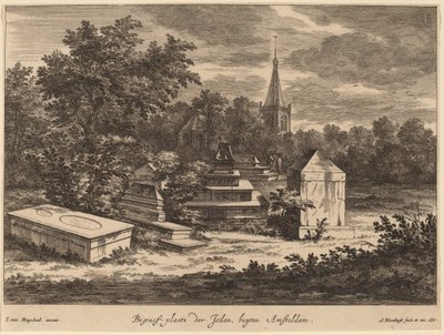 ユダヤ人墓地、購入アムステルダム (アムステルダム郊外のユダヤ人墓地) 作： Abraham Blooteling after Jacob van Ruisdael