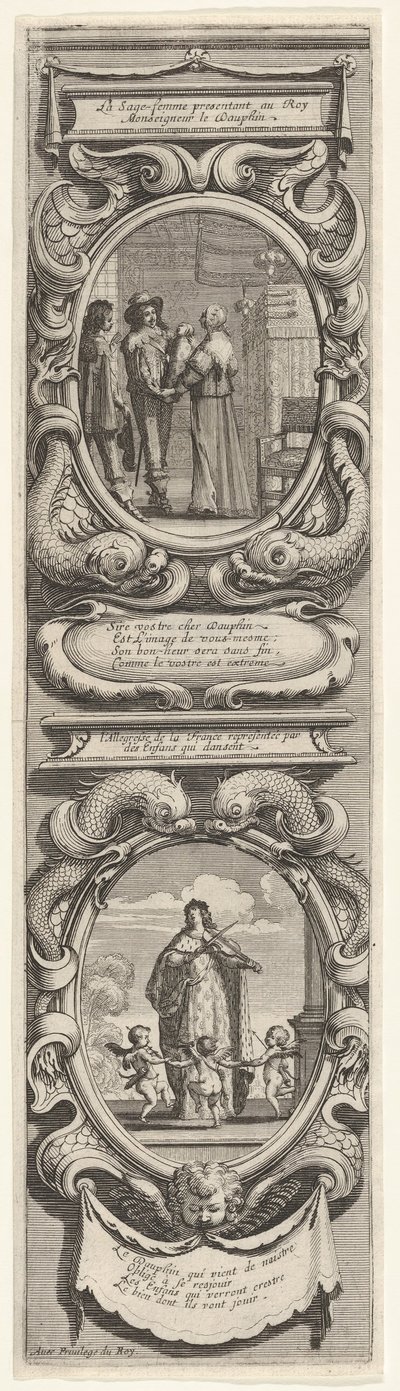 ドーフィン誕生の名誉の寓話、ca。 1638。 作： Abraham Bosse