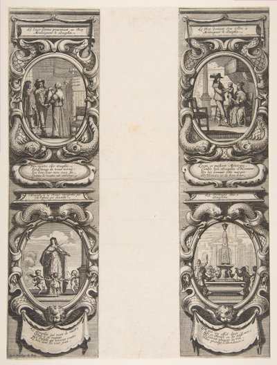 1639年のアルマナッハ：ルイ13世とオーストリアのアンが王国と相続人に委託している...、1638年。 作： Abraham Bosse