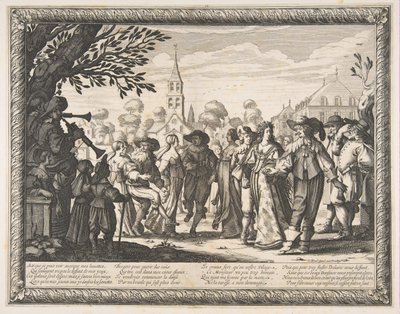 村の広場で踊る1633年。 作： Abraham Bosse