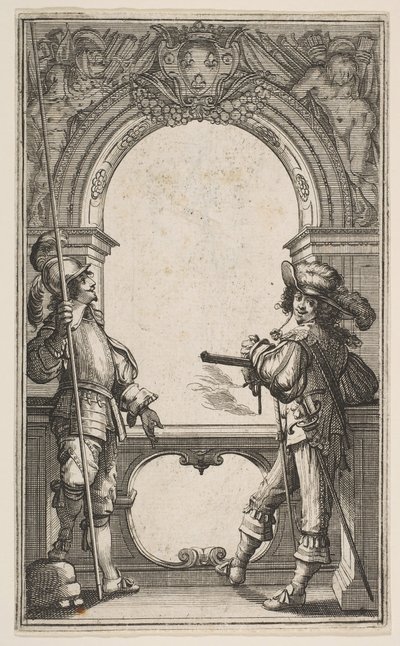 Les GardesFrançaisesの前絵、1632年。 作： Abraham Bosse