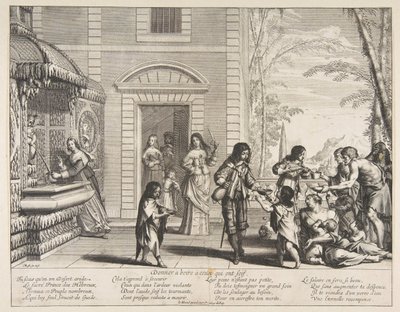 喉が渇いた人に飲み物を与える喉が渇いた人に飲み物を与える。 作： Abraham Bosse