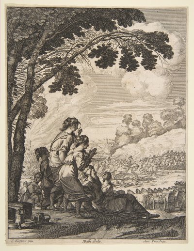 デマレ・ド・サン・ソランによるラリアヌのイラスト、乗馬の対決のパラメデ...、1639年。 作： Abraham Bosse
