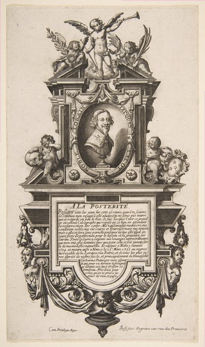 ジャックカロの肖像、ca。 1636年。 作： Abraham Bosse