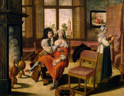 触覚、1635年頃、アブラハム・ボッセ（1604-1676）作、画家不明の5連作の絵画の後、フランス 作： Abraham Bosse