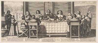 テーブルのベネディクション、ca。 1635年。 作： Abraham Bosse