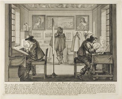 彫刻家とエッチャー、1642年 作： Abraham Bosse