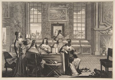 愚かな処女の会話、ca。 1635年。 作： Abraham Bosse