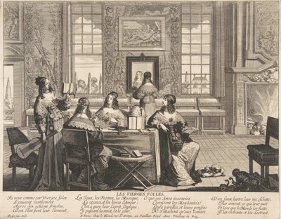 愚かな処女の会話、ca。 1635年。 作： Abraham Bosse