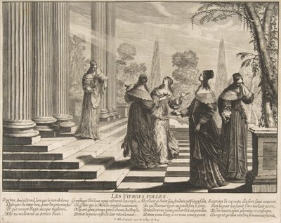 ばかげた処女は拒否されました。 1635年。 作： Abraham Bosse