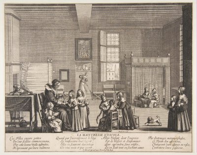 学校の愛人、ca。 1638。 作： Abraham Bosse