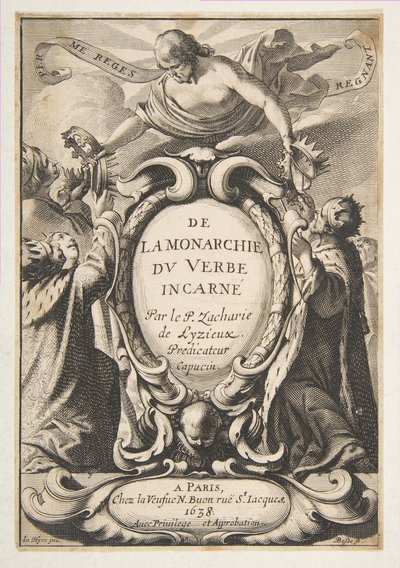 タイトルページ：化身の言葉の君主制から、1638。 作： Abraham Bosse