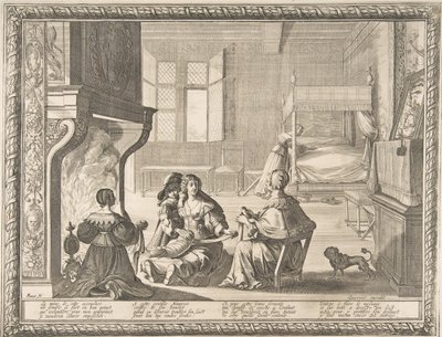 ナースメイドの訪問、1633年。 作： Abraham Bosse