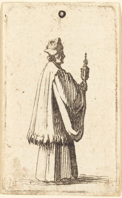 聖体の聖なる秘跡を運ぶ司祭 作： Abraham Bosse or Jacques Callot