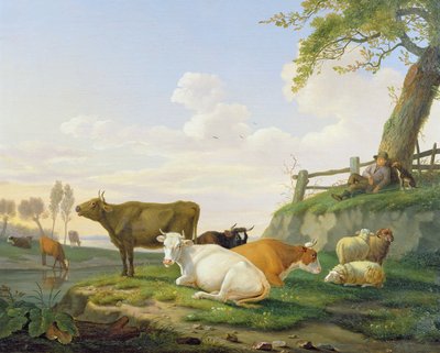 牛と羊飼い 作： Abraham Bruiningh van Worrell