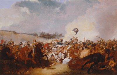 軍隊を率いて戦場に向かうクロムウェル 作： Abraham Cooper